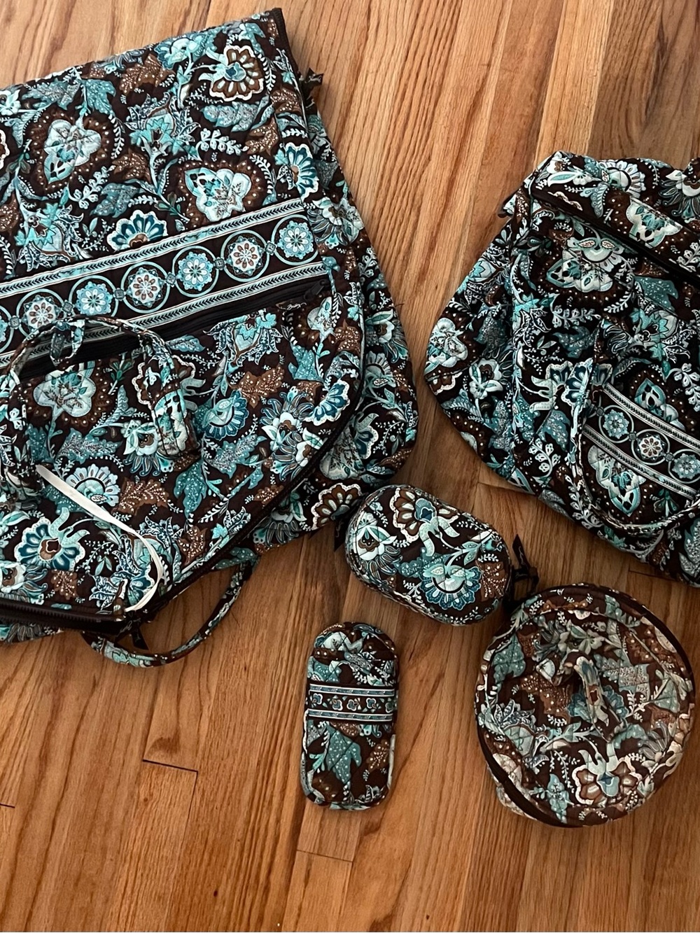 Vera Bradley Java Blue travel lot 5 piece set - Picture 1 of 15